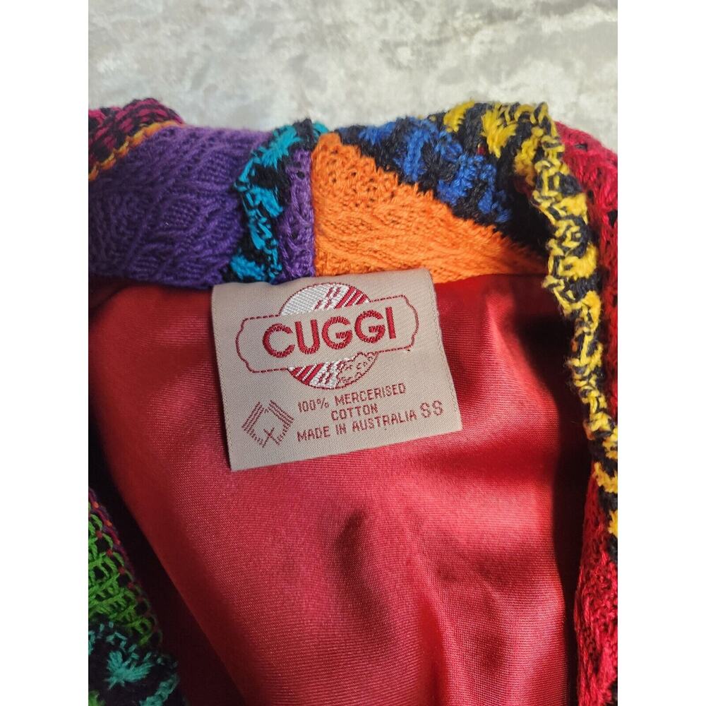 Vintage Cuggi "Coogi" Womens Multicolor Cotton Knit Australia Cardigan-Size SS - Picture 5 of 16